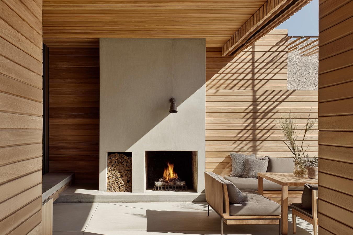 Rancho Colorado - Covered outdoor terrace with modern fireplace and warm wood ceilings - Ai Spaces LLC.jpg